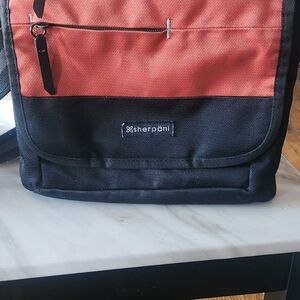 Sherpani Black and Rust Messenger Bag